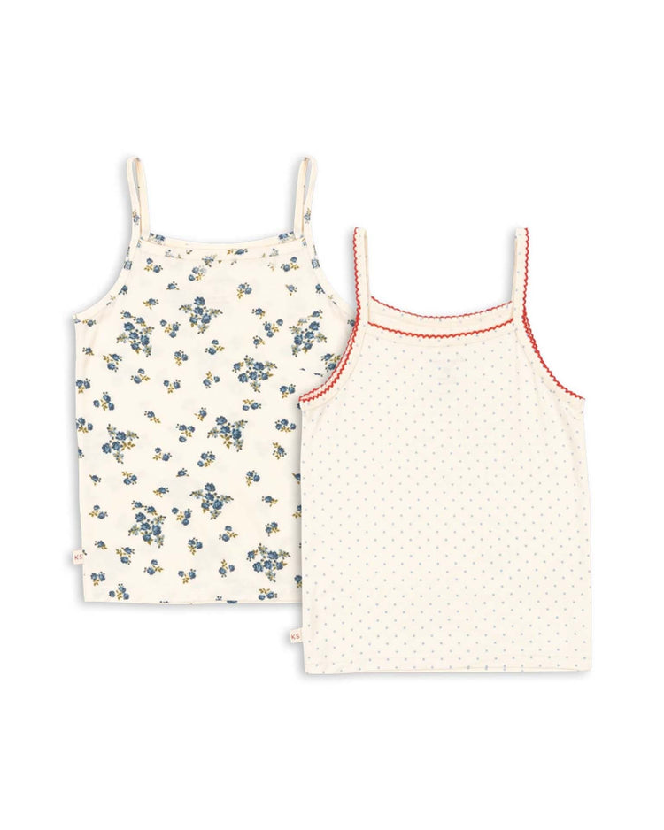 konges sløjd mimmi modal camis in blue kitty dot + tramonto kids Little