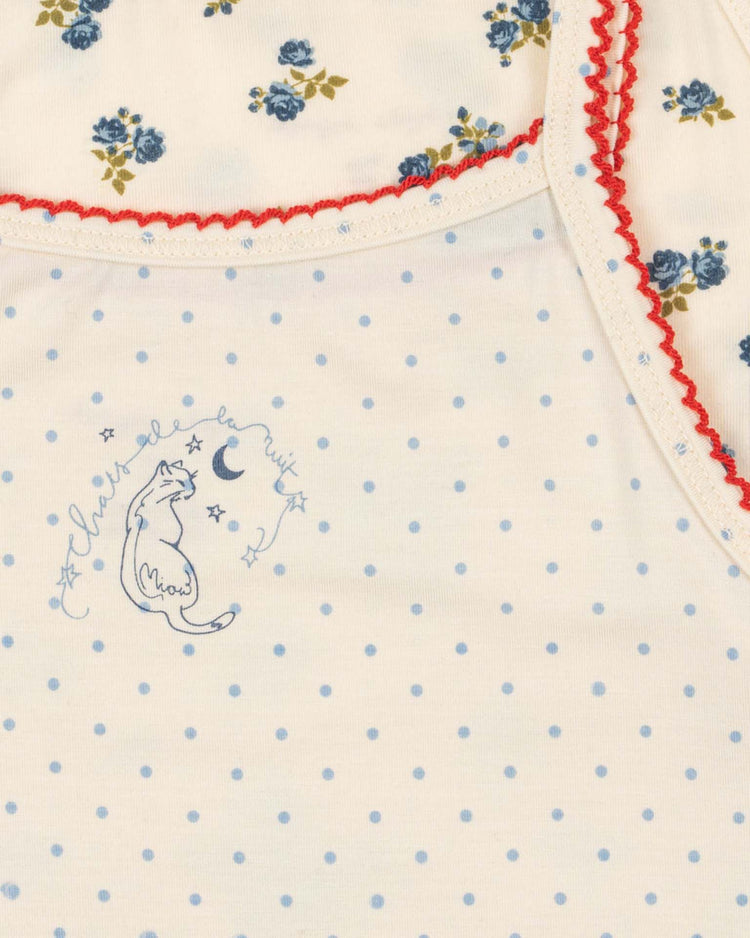 konges sløjd mimmi modal camis in blue kitty dot + tramonto kids Little