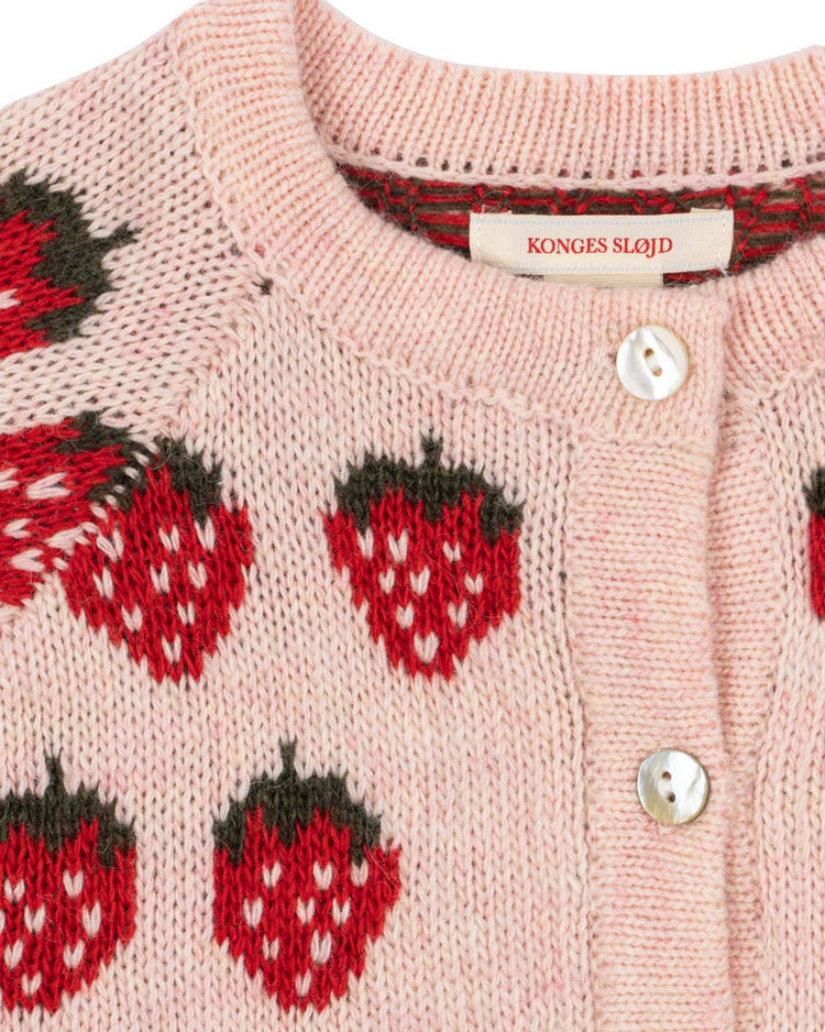 konges sløjd belou knit cardigan in strawberry kids Little