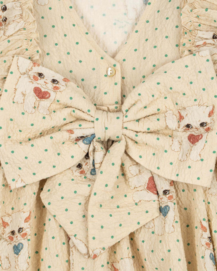 konges sløjd elin bow dress in dot miao mist kids Little