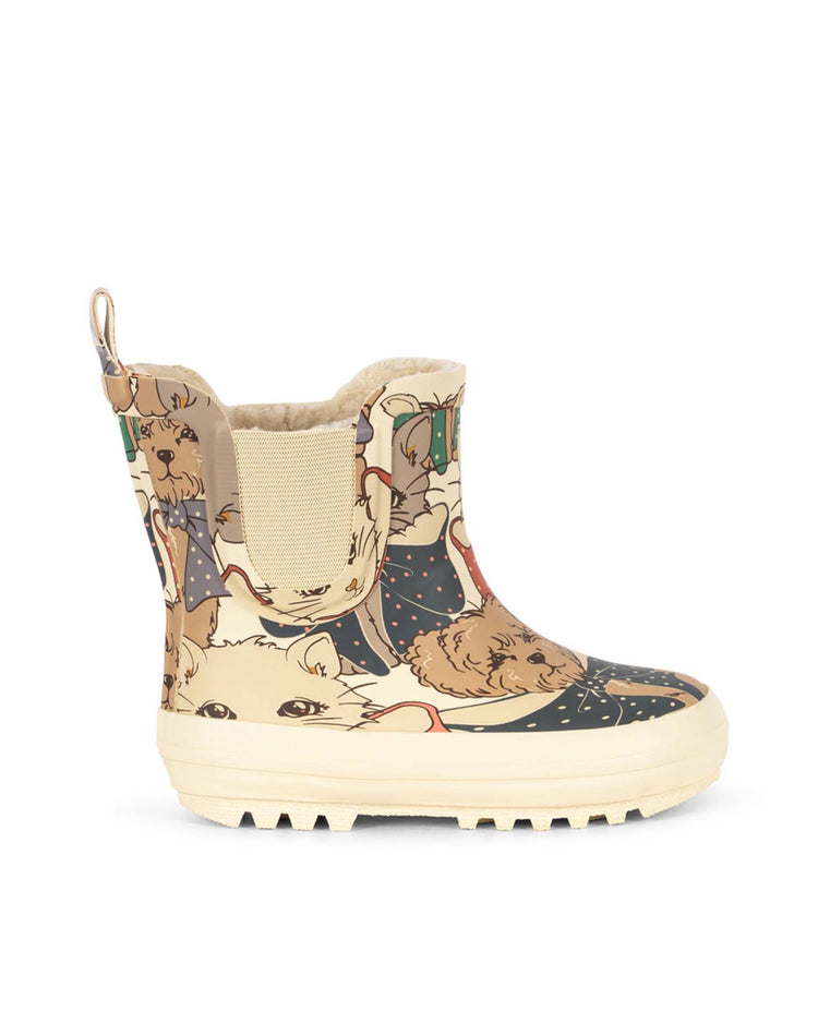 roi printed rain boot in like cats and dogs