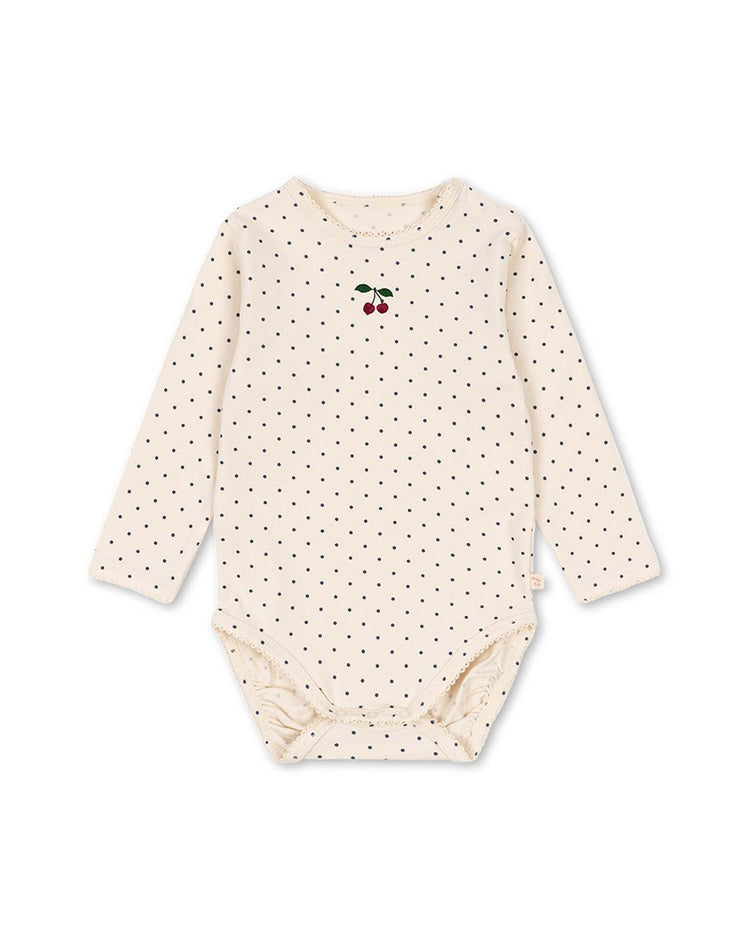 konges sløjd basic long sleeve bodysuit in blue dot baby Little
