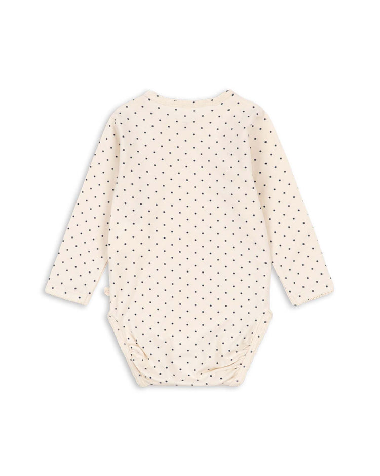 konges sløjd basic long sleeve bodysuit in blue dot baby Little