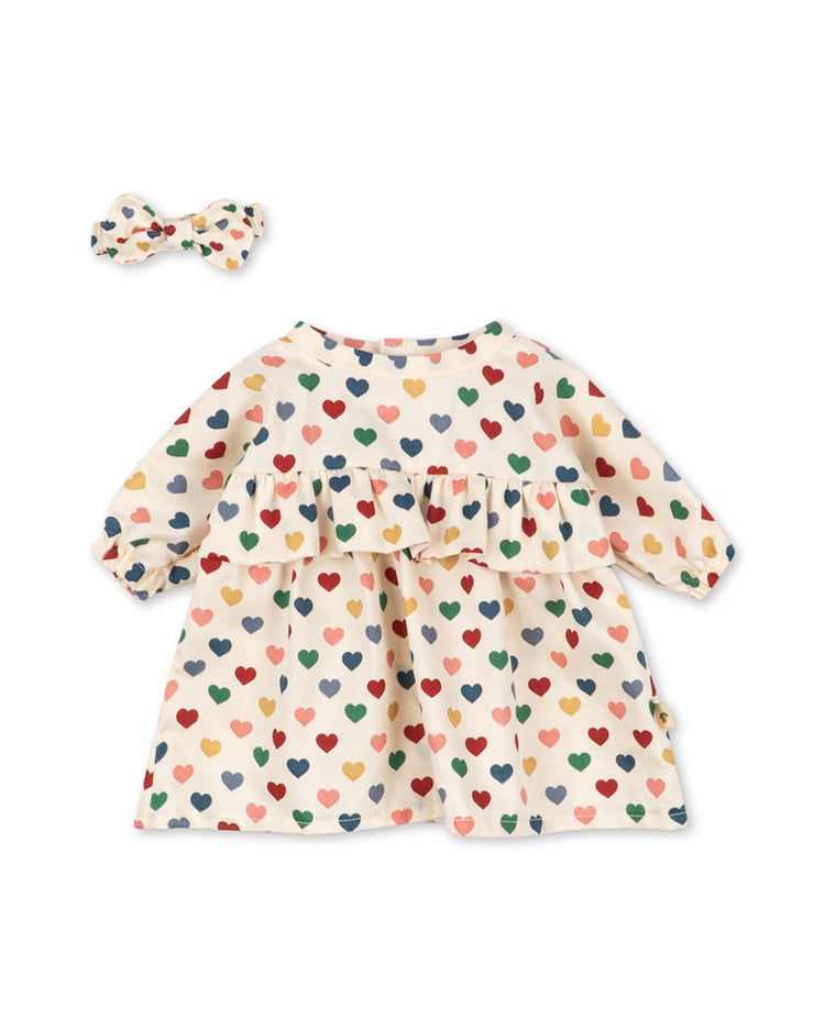 konges sløjd doll clothes set in coeur coloré play Little