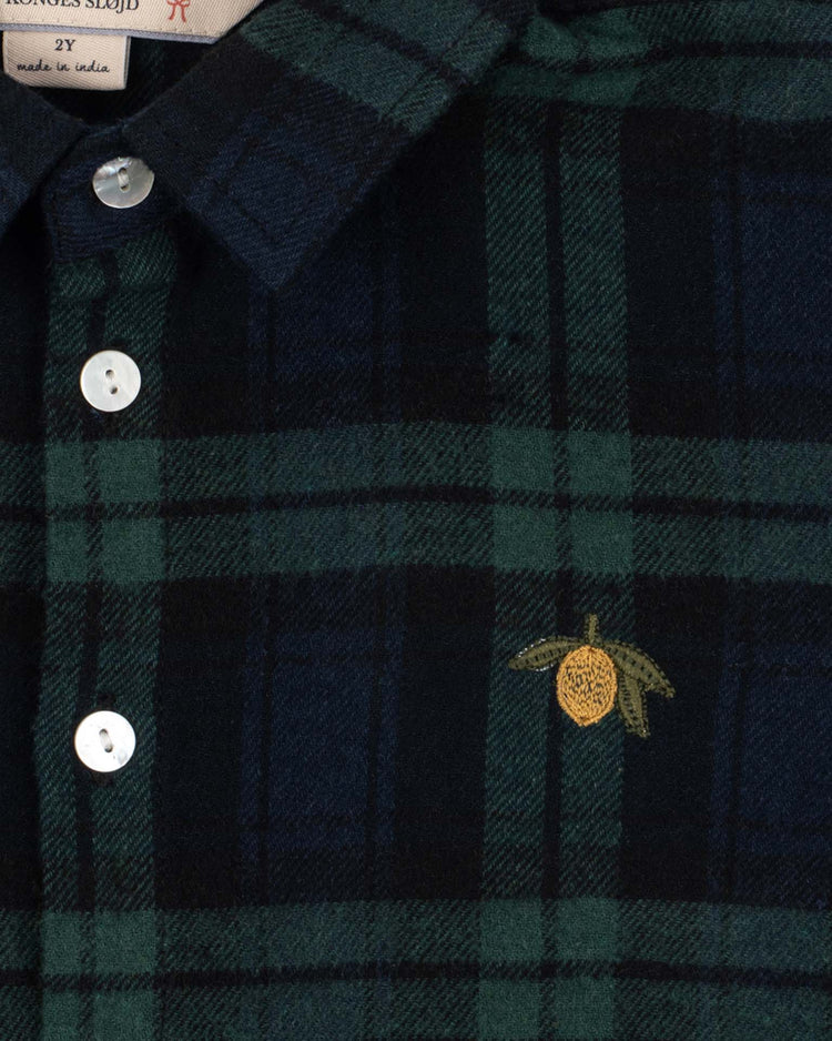 konges sløjd checky shirt in green check kids Little