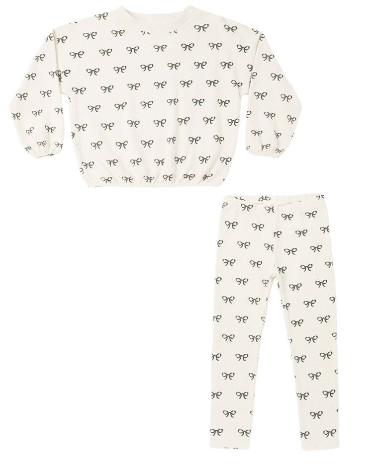 rylee + cru spongey knit set in evergreen bows kids Little