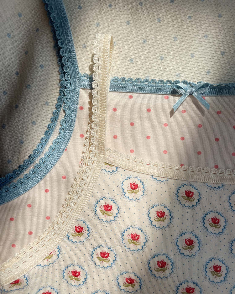konges sløjd basic strap tops in pirouette dot + mirage kids Little