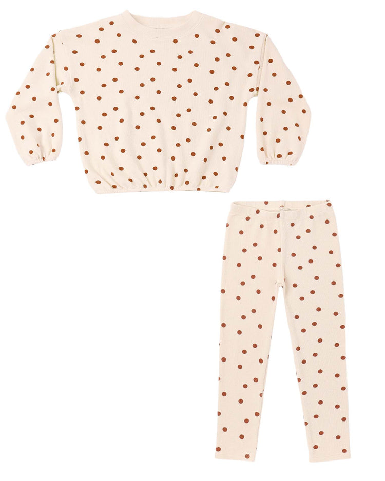 rylee + cru spongey knit set in ruby dots kids Little
