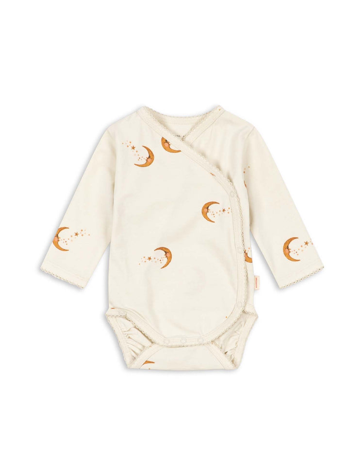 konges sløjd basic long sleeve newborn bodysuit in moon baby Little