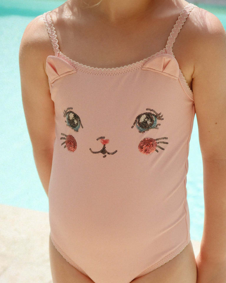 konges sløjd kitty swimsuit in powder pink kids Little