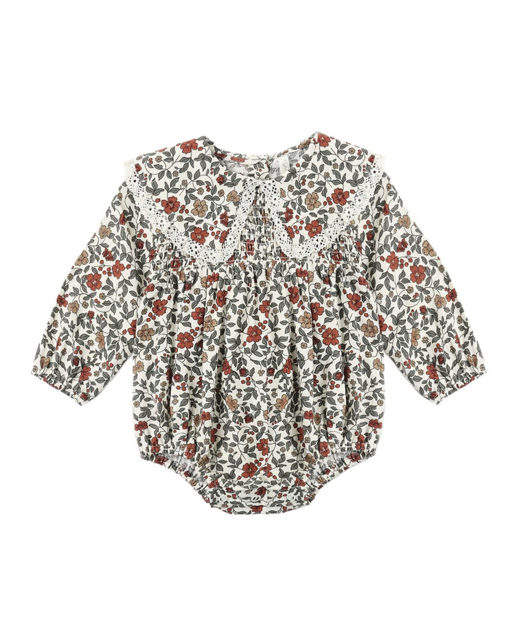 rylee + cru fern romper in holiday floral baby Little
