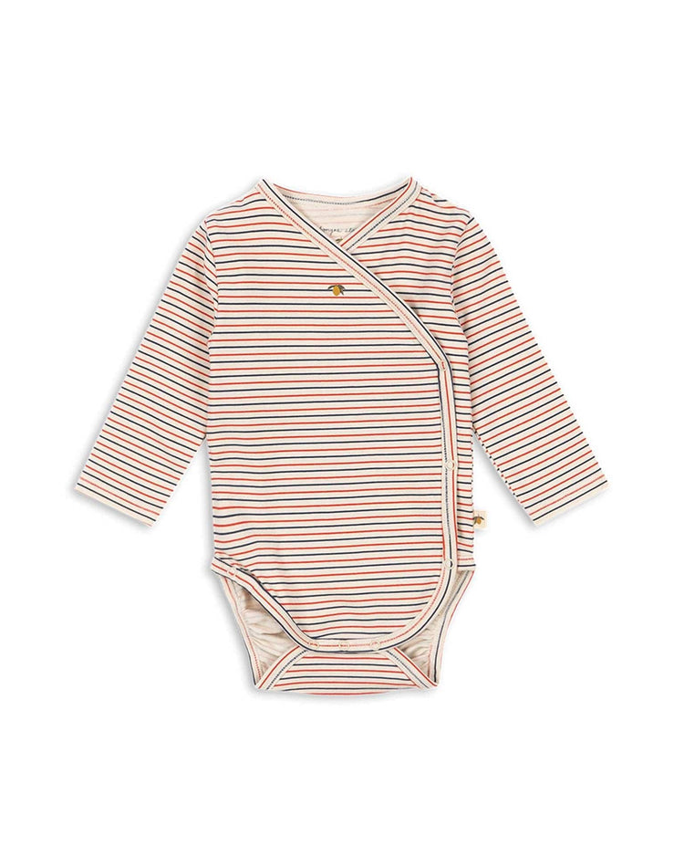 konges sløjd basic long sleeve newborn body in stripe tricolore petit baby Little