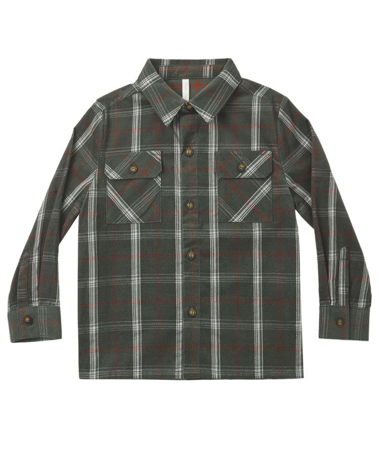 pocketed flannel shirt in holiday plaid