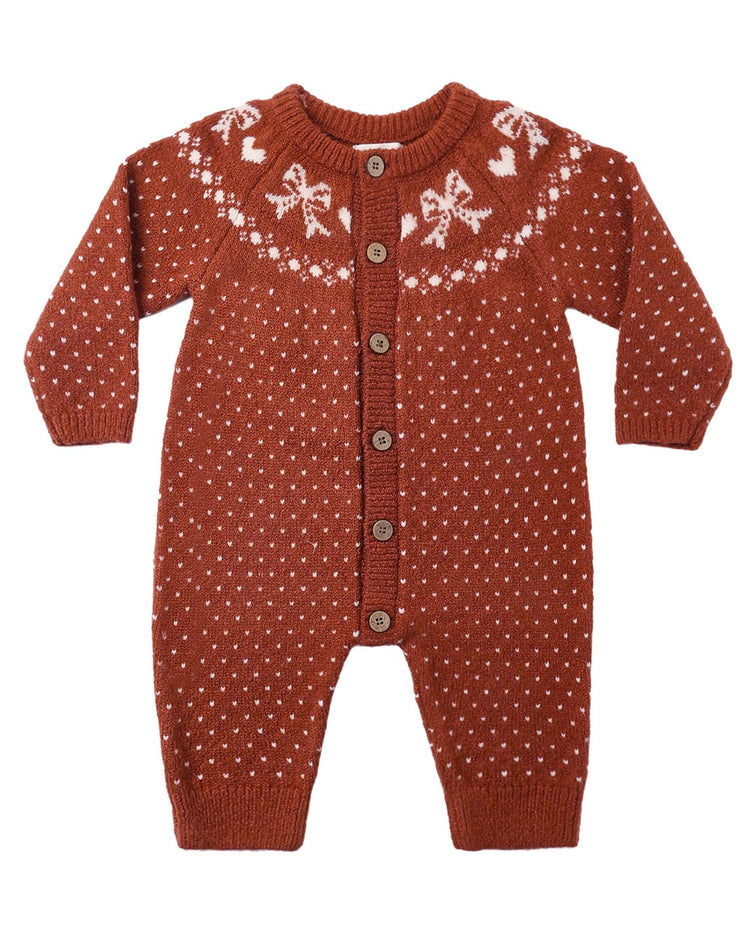 rylee + cru fair isle romper in ruby baby Little