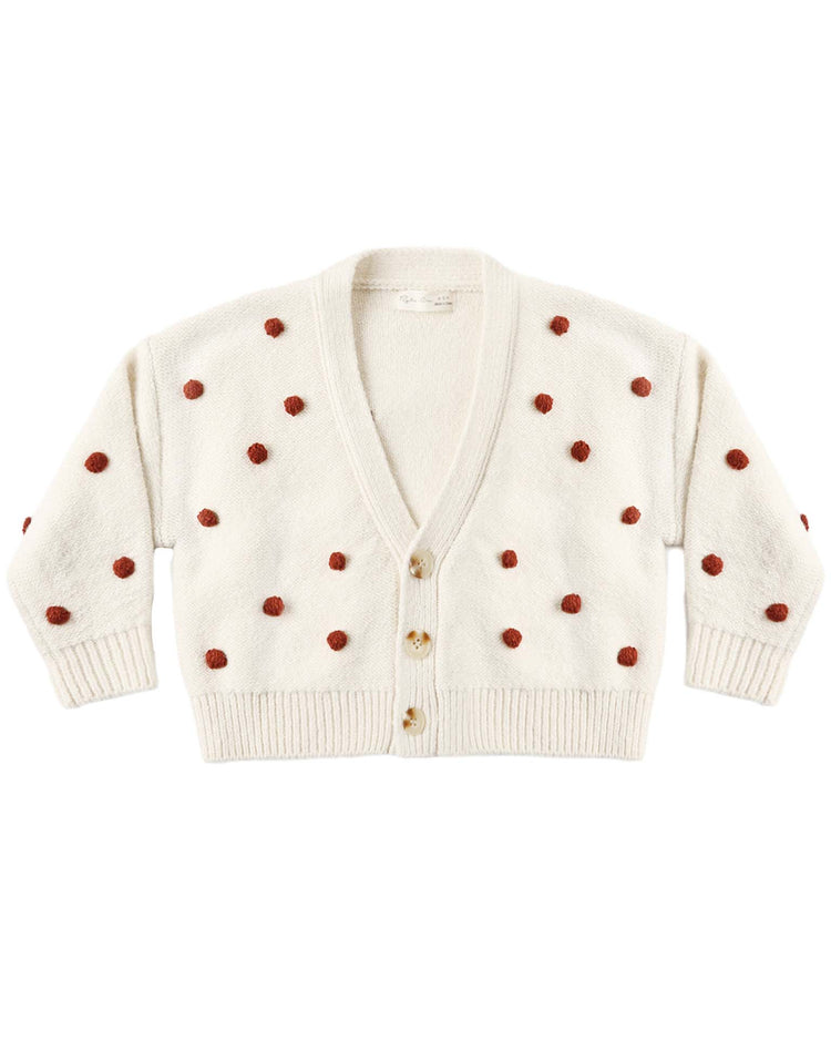 rylee + cru boxy crop cardigan in ruby bobble kids Little