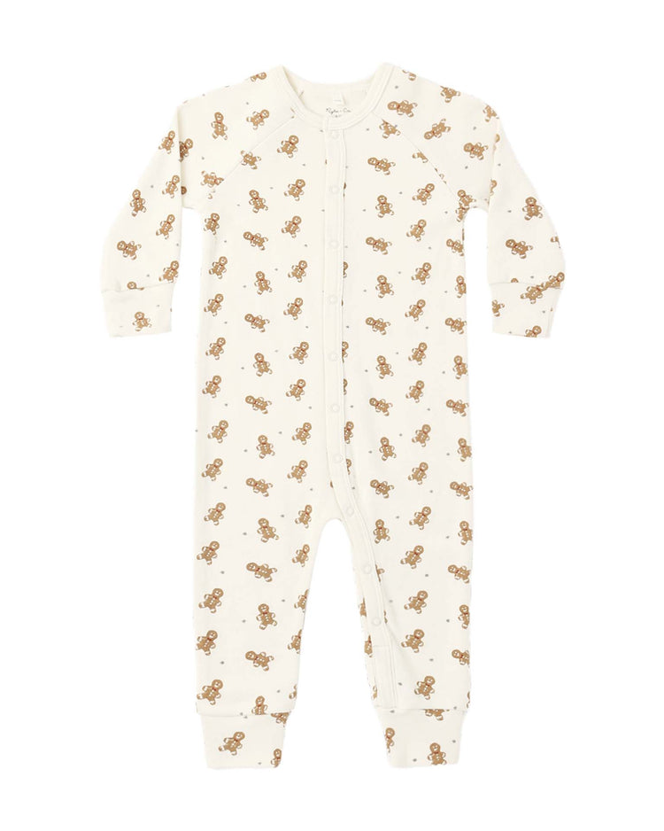 rylee + cru organic long john pajamas in gingerbread baby Little