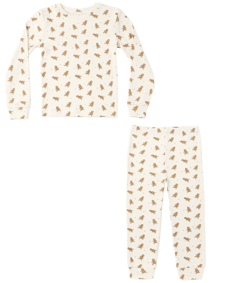 rylee + cru organic long sleeve pajama set in gingerbread kids Little