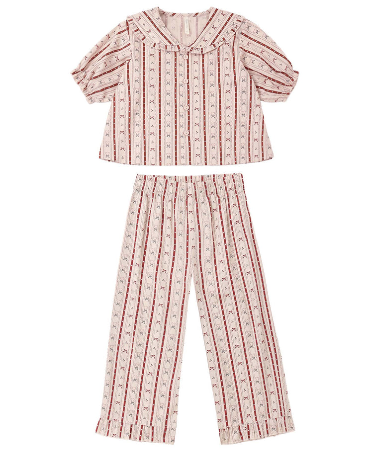 rylee + cru ruffle pajamas in candy cane lane kids Little