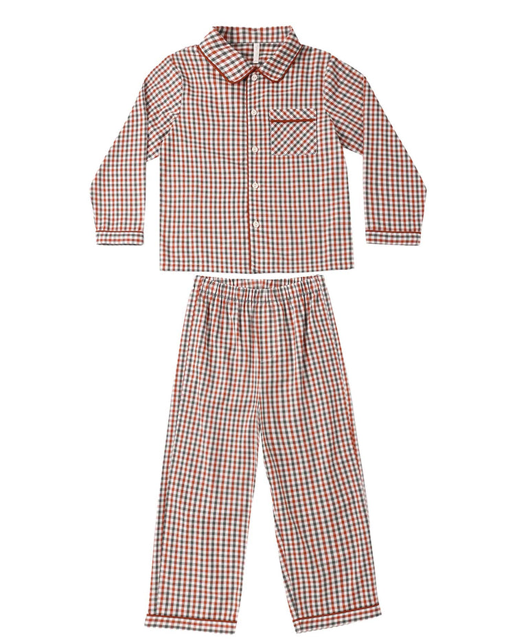 rylee + cru long sleeve pajamas in holiday gingham kids Little