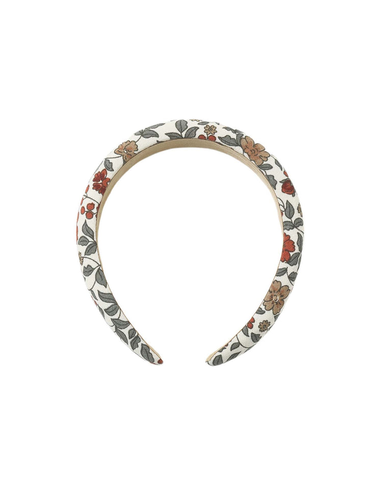padded headband in holiday floral