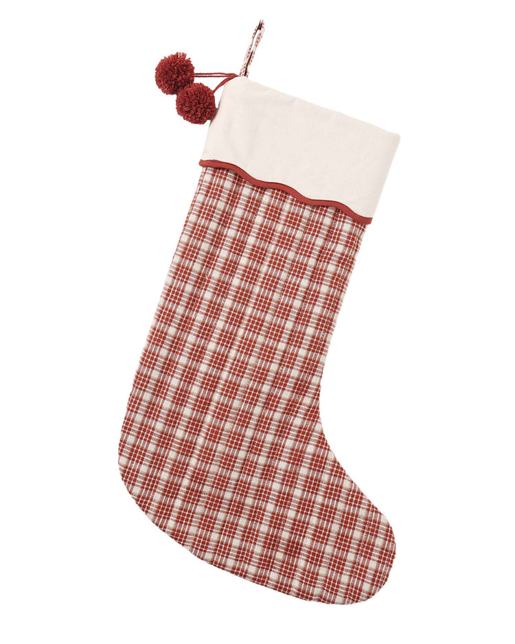 rylee + cru noel stocking in ruby plaid home Little