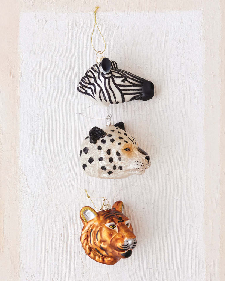 creativeco - op glass tiger head ornament w/ glitter room Little