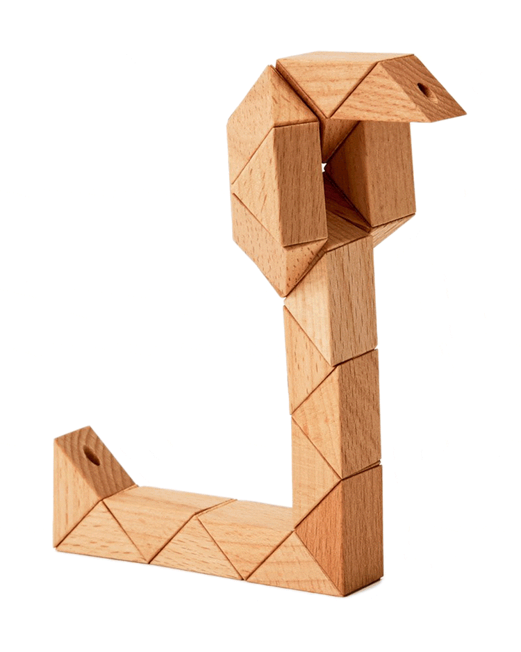 Little areaware play snake block in natural