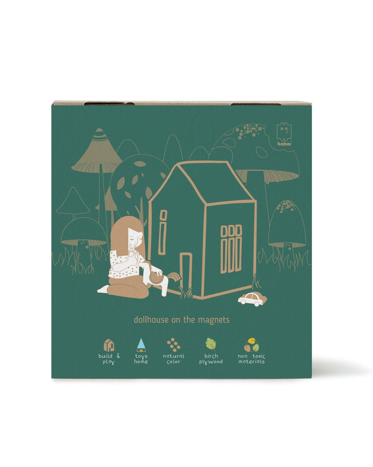 Little babai play small magnetic dollhouse in natural