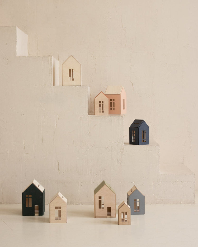 Little babai play small magnetic dollhouse in natural