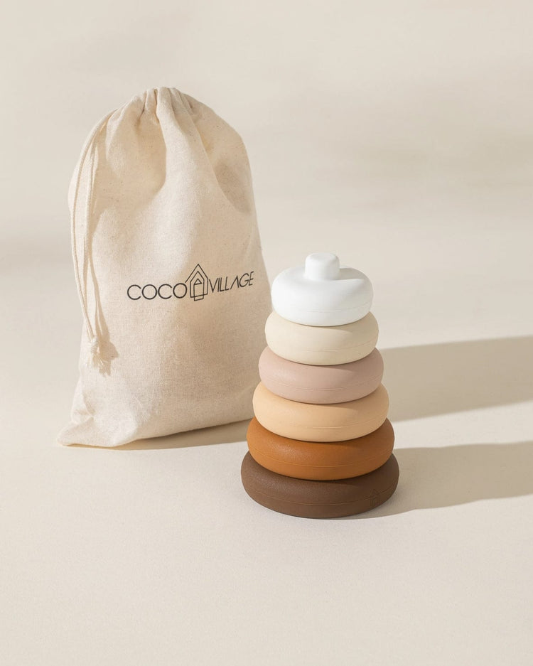 Little coco village play silicone stackable rings