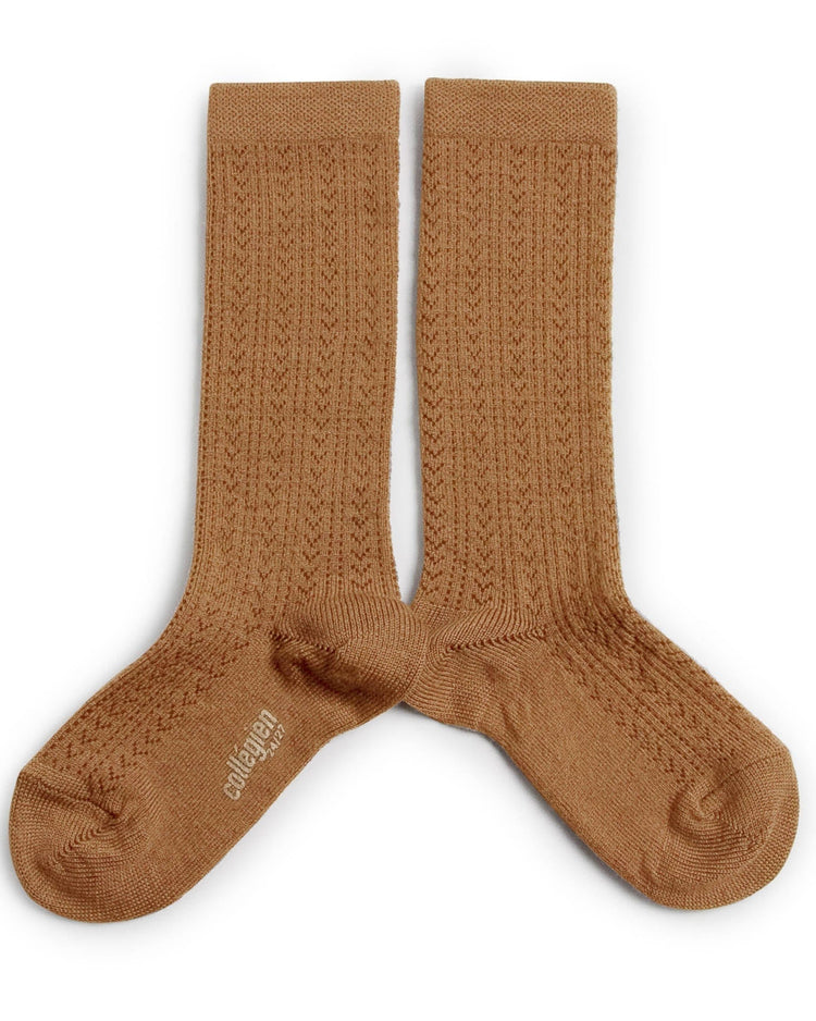 collegien adèle knee socks in caramel au beurre salé accessories Little