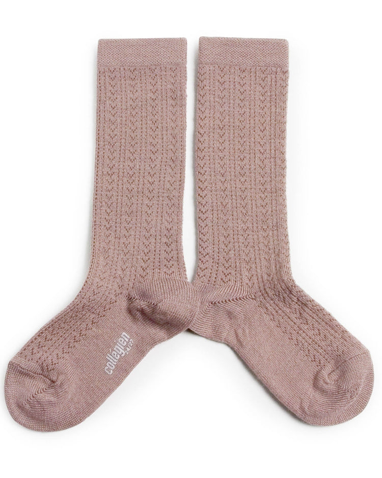 Little collégien accessories adèle knee socks in vieux rose