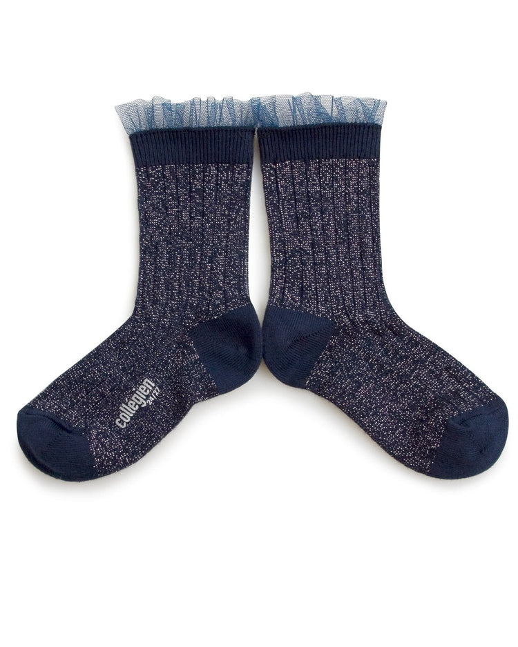 Little collegien accessories glittery tulle socks in nuit étoilée