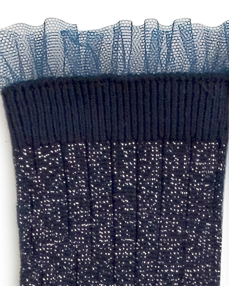 Little collegien accessories glittery tulle socks in nuit étoilée