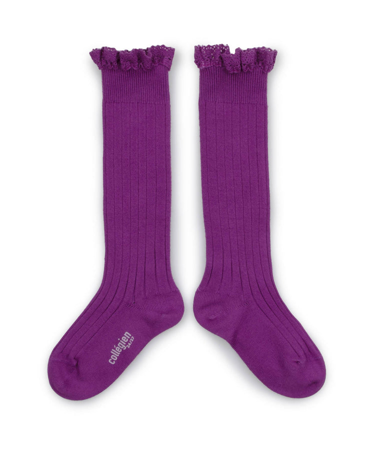 Little collégien accessories joséphine knee socks in cyclamen