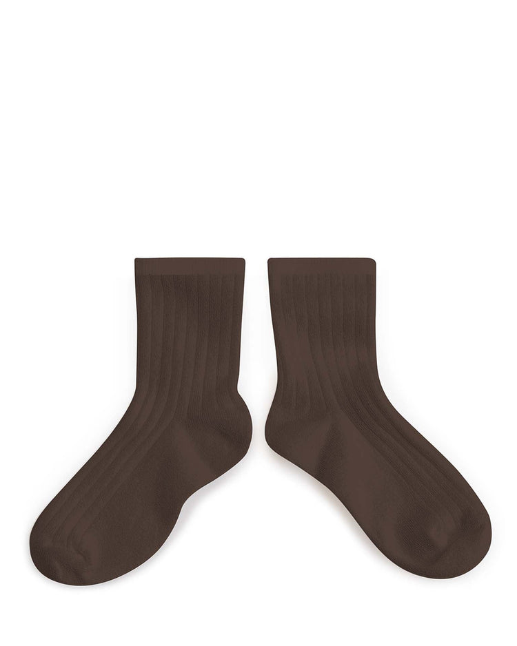 Little collégien accessories la mini ankle socks in chocolat au lait