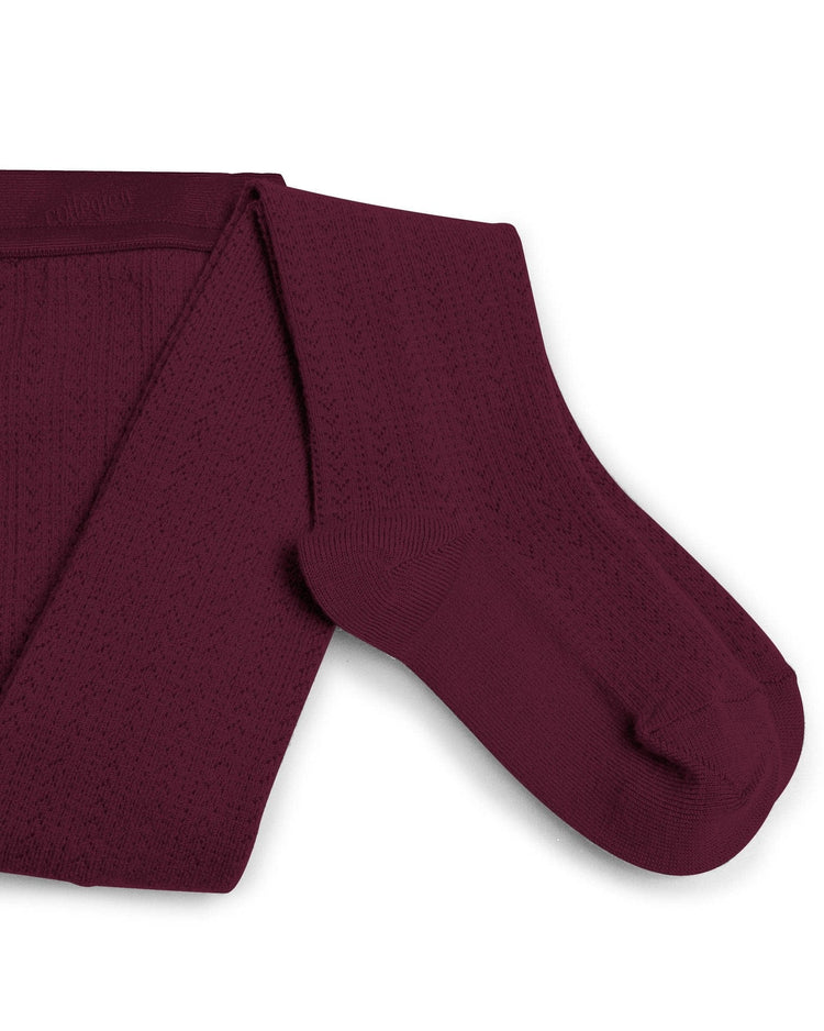 Little collegien accessories pointelle merino tights in framboise