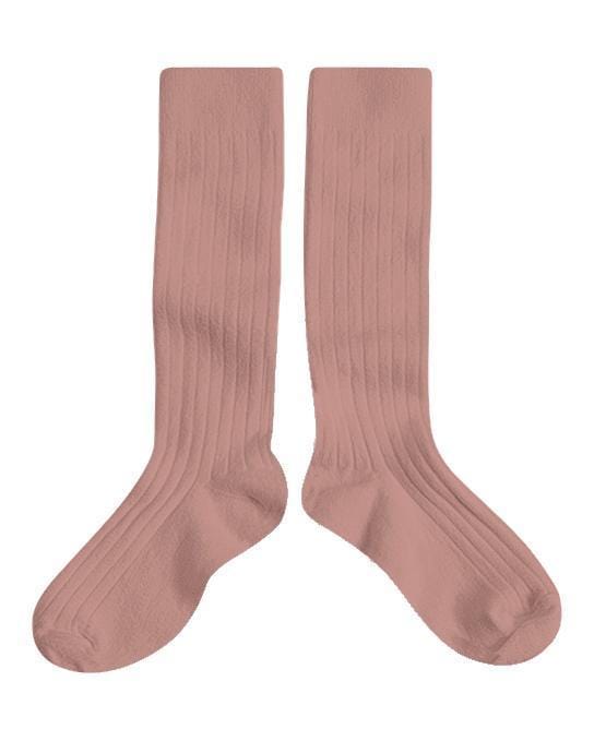Little collegien accessories 18/20 ribbed knee high socks in bois de rose