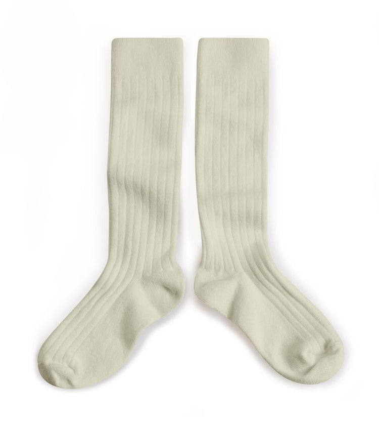 Little collegien accessories 18/20 ribbed knee high socks in doux agneaux