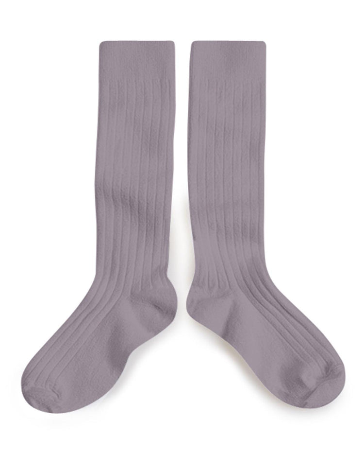 Little collegien accessories 18/20 ribbed knee high socks in glysine du japon