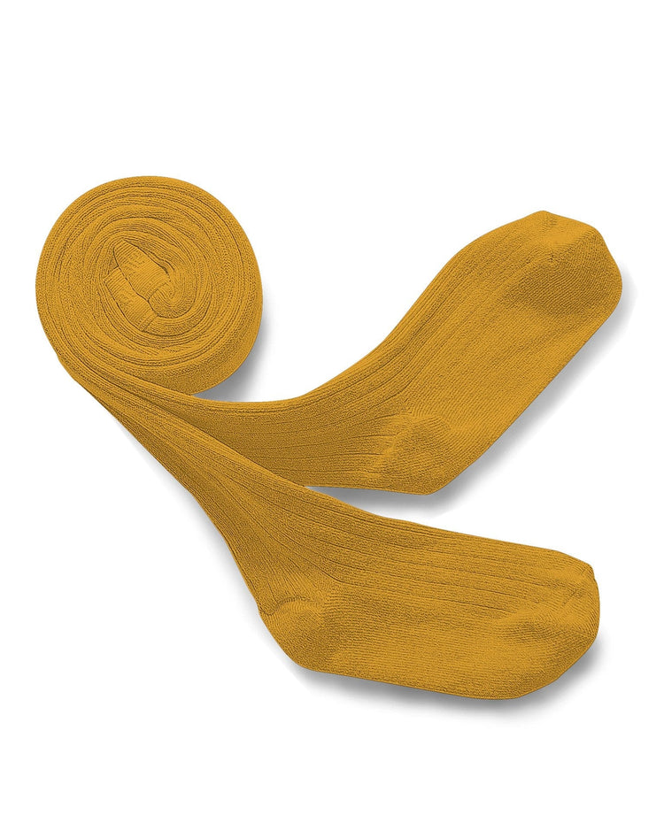 Little collegien accessories ribbed tights in curcuma