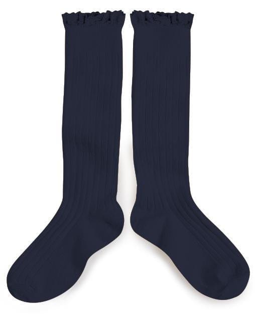 Little collegien accessories ruffle trim knee high socks in nuit etoilee