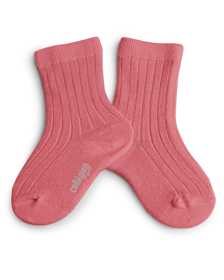 Little collegien accessories victoire crew socks in rose litchi
