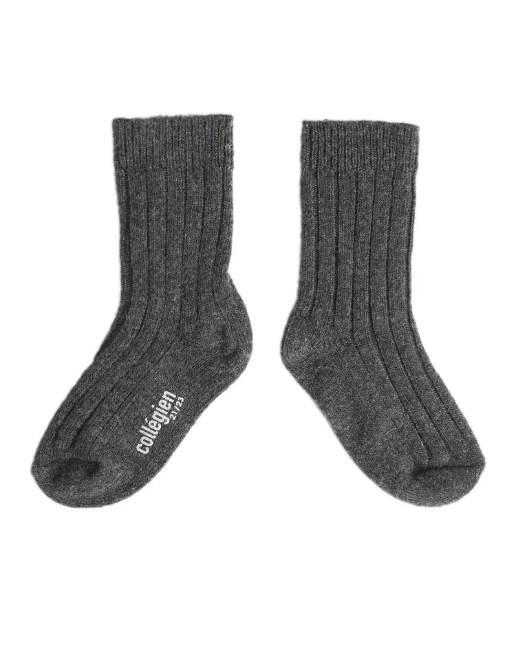 collegien chamois wool + cashmere socks in smoky accessories Little