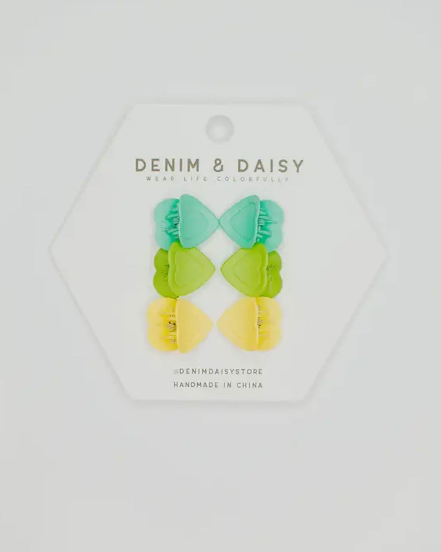 denim + daisy star mini clips - Little