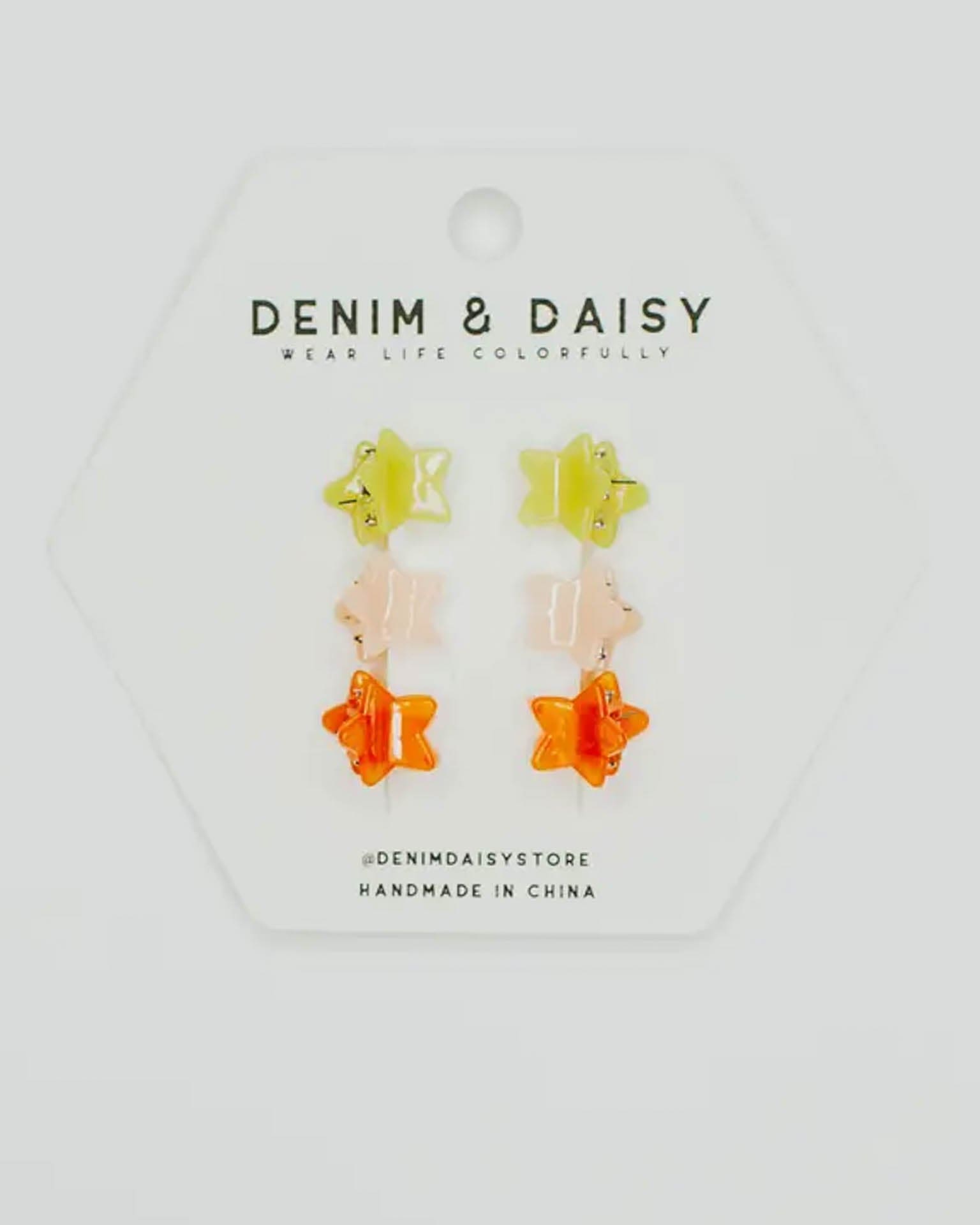 denim + daisy star mini clips - Little