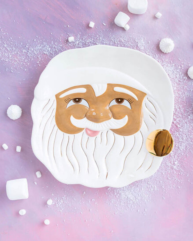 Little glitterville paper + party brown papa noel cookie platter