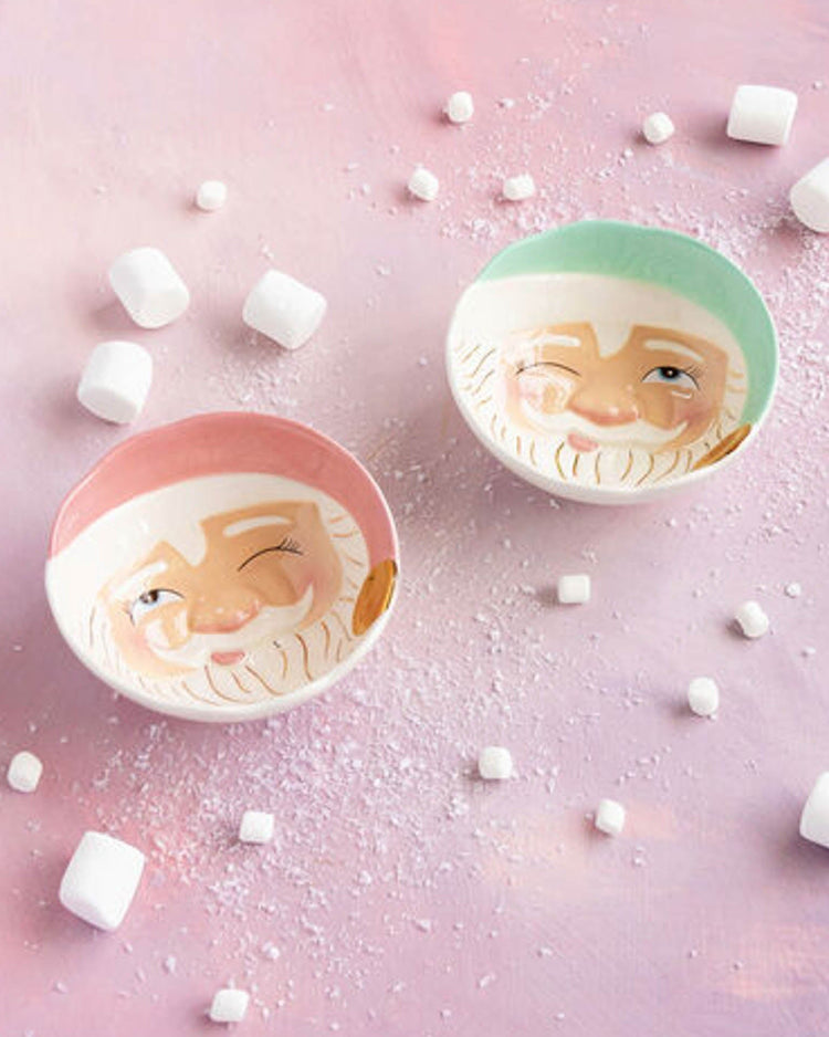 Little glitterville paper + party pink papa noel bowl