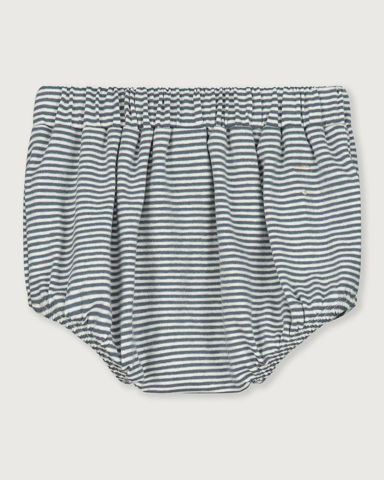 Little gray label baby girl baby bloomer in blue grey + cream
