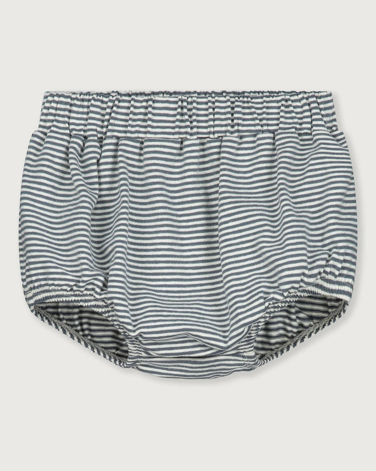 Little gray label baby girl baby bloomer in blue grey + cream